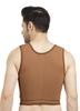Dermapress Gynecomastia Short Vest || HIGH COMPRESSION || Velcro Closure || Chest Shapewear || Comfortable for Men || Tomboy Chest Binder || Shapewear for Post-Surgery | (Brown, Back Velcro_XS) view 2