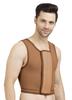 Dermapress Gynecomastia Short Vest || HIGH COMPRESSION || Velcro Closure || Chest Shapewear || Comfortable for Men || Tomboy Chest Binder || Shapewear for Post-Surgery | (Brown, Back Velcro_XS) view 4