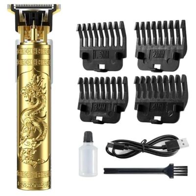 Hair and Beard Trimmer for Men, Cordless Grooming Kit with 5 Adjustable Guards.