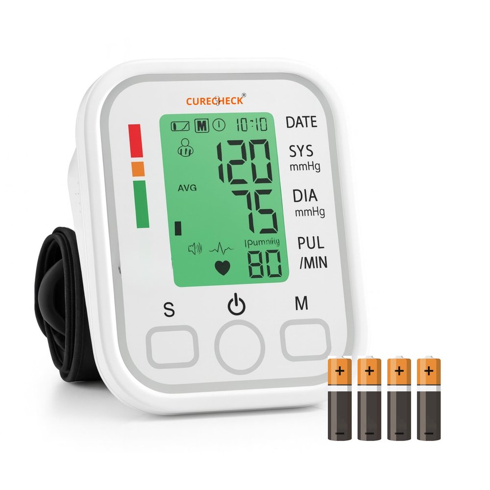 BP Monitor Fully Automatic Blood Pressure Machine to Check Digital Accurate Level for Home Monitoring Device with Talking Function,Large Display + Cuff Kit (White)