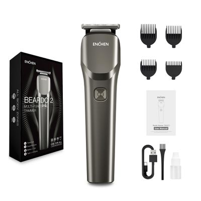 ENCHEN Beard02 Electric Beard Trimmer for Men,Grooming Kit for Man All In One for Private Parts&Beard&Full Body&Hair,4 Guide Combs,USB Type-C Charging,90-Min Runtime,LED Indicator