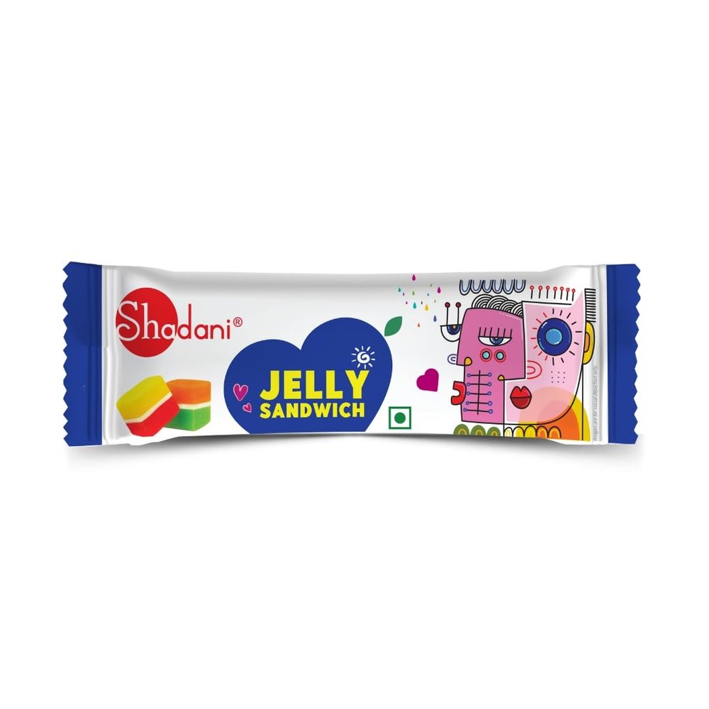 Shadani Jelly Sandwich Box 800g  Pack of 20 Bites | Fruity Two-Flavor Jelly Sandwiches | Fun & Tasty Assorted Jellies | Ideal for Kids & Parties