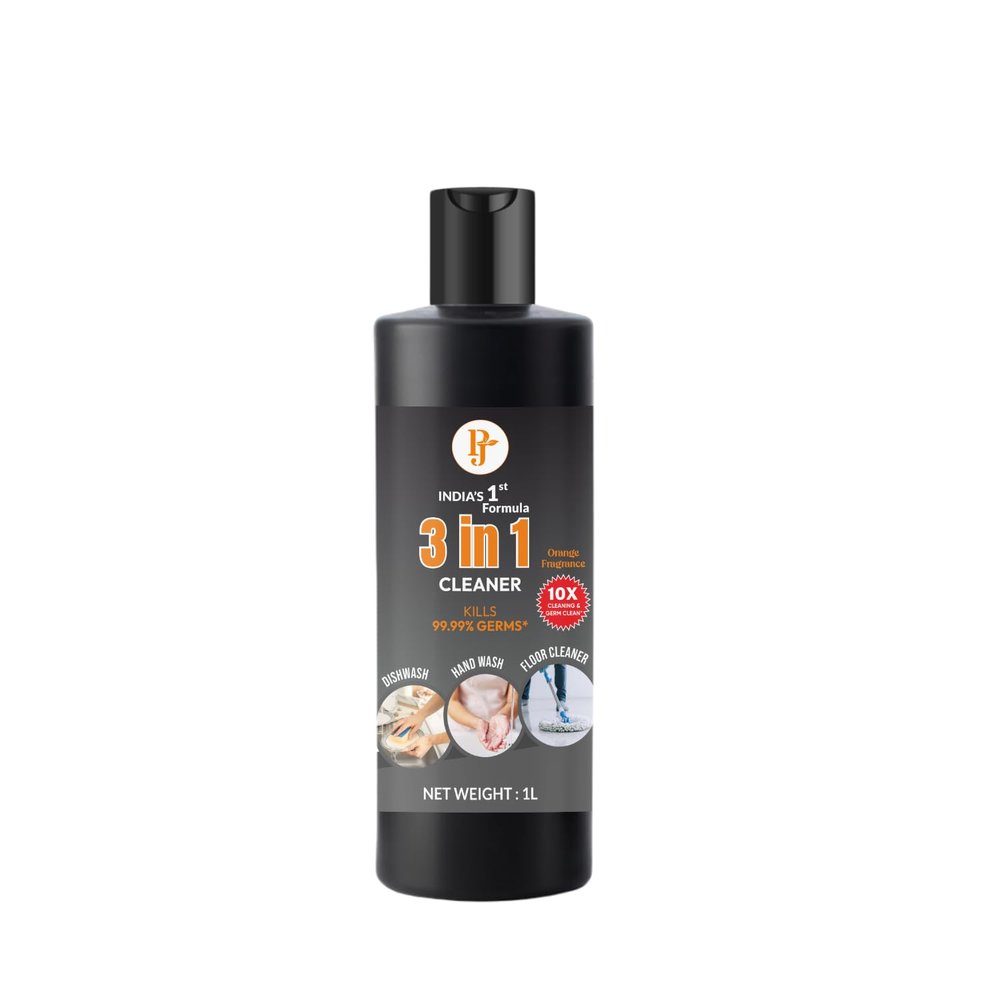 BADANI MART 3 in 1 Multi-Purpose Home Cleaner | Dishwash, Handwash & Floor Cleaner | 100% Better Cleaning | Tough on Grease Gentle on Hands | Kills 99.99% Germs | Advanced Orange Formula | 1L