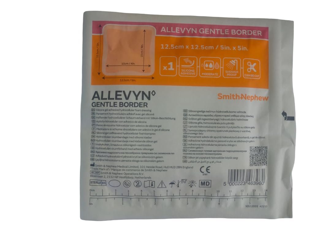 Allevyn Gentle Border Dressing size : 12.5cmx12.5cm / 5in. x 5in ( Pack of 2 )