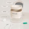 Denture Box, 3 Layer Transparent Retainer Case for Travel, Soaking Container for Aligners and Dentures, Compact Storage Solution for Dental Appliances, White view 3