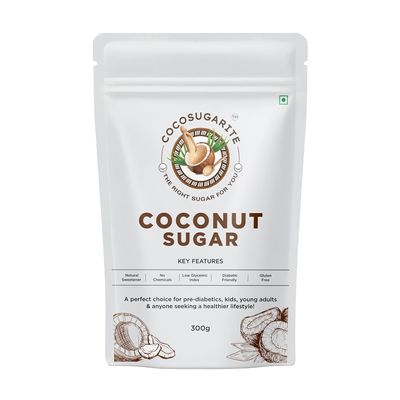 COCOSUGARITE Coconut Blossom Sugar 300g | 100% Natural Low Glycemic Sweetener | Mineral-Rich & Unrefined | Healthy Sugar Alternative for Tea, Coffee, Baking & Desserts (Pack Of 1)