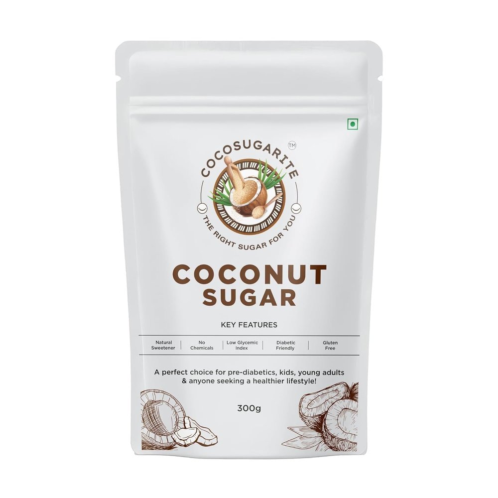 COCOSUGARITE Coconut Blossom Sugar 300g | 100% Natural Low Glycemic Sweetener | Mineral-Rich & Unrefined | Healthy Sugar Alternative for Tea, Coffee, Baking & Desserts (Pack Of 1)