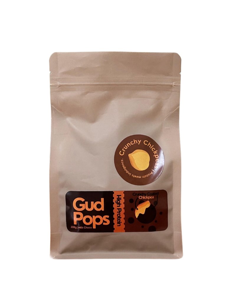 Gud Pops Chocolate Coated Roasted Channa - High Protein, Guilt-Free, Healthy Snack - Plant-Based, Crunchy Chocolate Treat, Vegan, Gluten-Free (300g Saver Pack)
