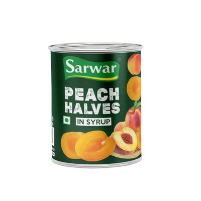 Sarwar Peach Halves 820g | Yellow Peaches in Light Syrup | Ready to Eat & Ideal for Desserts, Cakes, Fruit Salads & Smoothies
