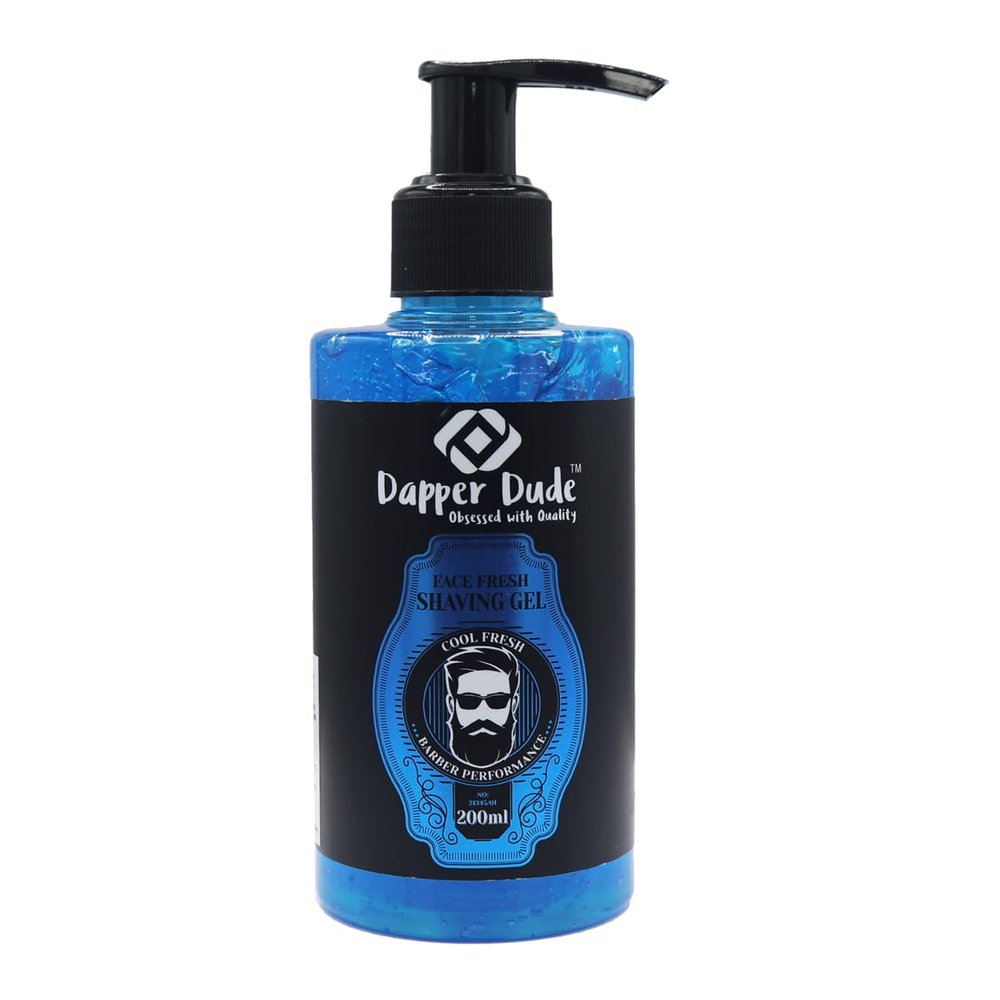Dapper Dude Beard Shaping Gel for Men | Transparent Cooling Formula for Precise Beard Styling & Smooth Shave | for Fresh, Irritation-Free Skin (200ml)