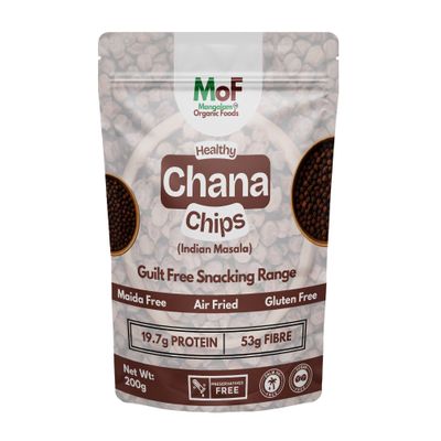 MOF Crunchy Kala Chana Chips Indian Masala 200g | Air fried, Gluten-Free & Guilt-Free Namkeen Snacks | Light, Crispy & Delicious Healthy Snacks for Adults and Kids