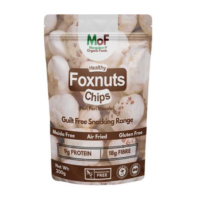 MOF Crispy Foxnut Chips 200g | Roasted Makhana Chips | Light, Crunchy & Flavorful Healthy Snacks for Adults and Kids | Air fried & Gluten-Free Namkeen Snacks