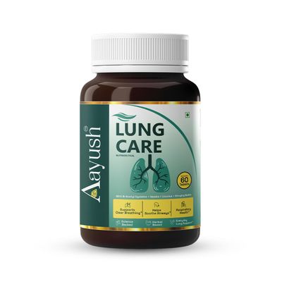 Aayush Wellness Lung Care Tablets with NAC Vasaka Licorice Quercetin Pine Bark Vitamin D2 C A Zinc for Respiratory Support 60 Tablets