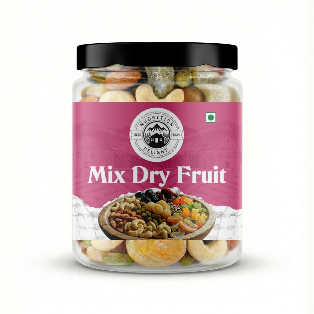 Nudrytion Delight Premium Mix Dry Fruits 400g | Cashews, Almonds, Green Raisins, Apricots, Black & Yellow Dates, Diced Fruits, Sunflower Seeds & Dry Amla | Nutritious | Natural & Healthy Snack