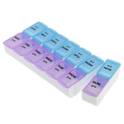 BNF2x14 Slots 7 Day Pill Storage Box Weekly Medicine Organizer AM/PM Travel Case|Health & Beauty | Health Care | Pill Boxes, Pill Cases