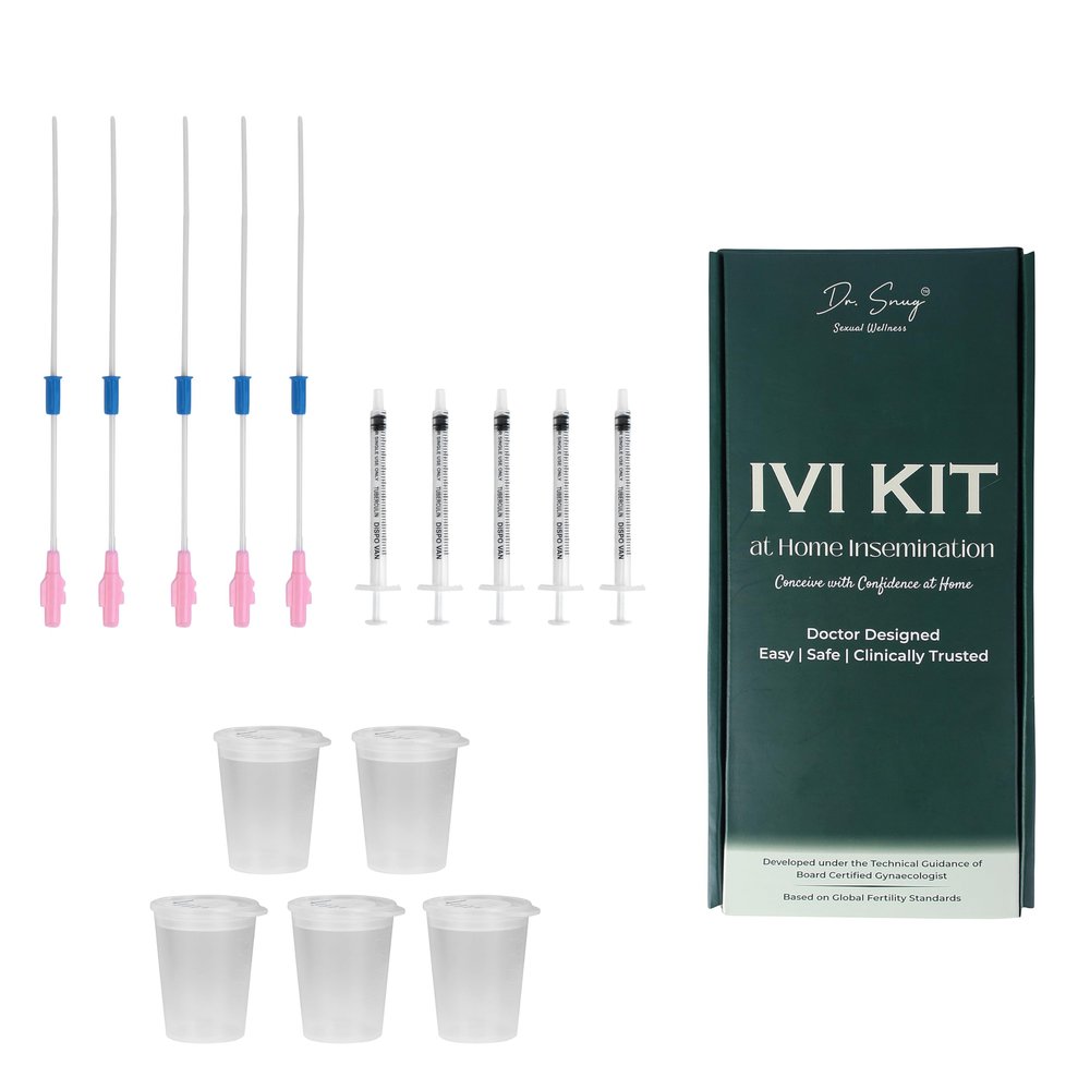 Dr Snug at Home Insemination IVI Kit | Pack of 5 Catheters, 5 Syringes, 5 Collection Cup | Baby Conceive Kit for Home