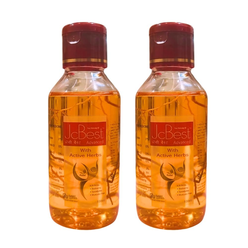 Arlak Jc Advanced Herbal Pain Oil for Joints Pain, Knee & Back Pain, For Men & Women - Pack of 2, 100ml Each