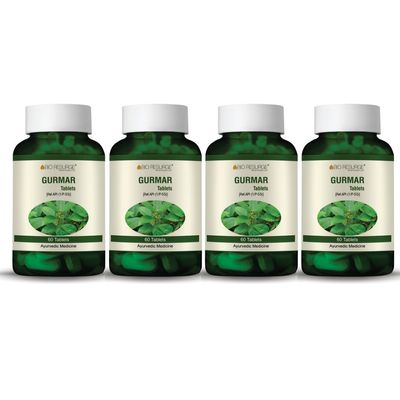 BIO RESURGE Gurmar Tablets 750mg  240 Tablets | Gymnema Sylvestre 100% Ayurvedic & AYUSH Certified | Supports Blood Sugar, Reduces Sugar Cravings, Boosts Good Cholesterol & Heart Health | Pure Natural Leaves(Pack Of 4)