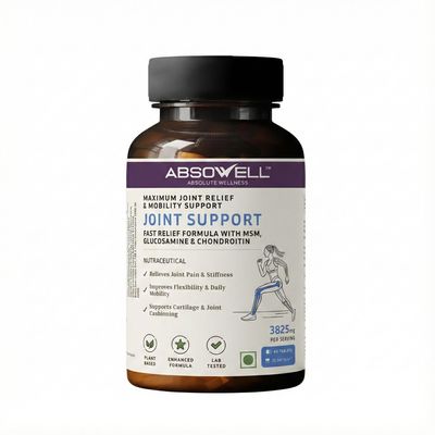 Absowell Joint Support Supplement | Glucosamine, Chondroitin, MSM, Curcumin & Boswellia | Advanced Joint Pain Relief for Men & Women | Supports Cartilage, Flexibility & Mobility | 60 Vegan Capsules