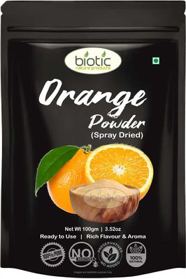 Biotic Natural Orange Fruit Powder for Drink | Spray Dried Orange Powder for Drink Juice, Smoothies - 100gm
