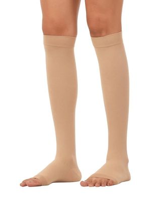 Dr Helix Below Knee Compression Stocking for Varicose Veins, Swelling & Pain Relief - Medical Support, Unisex, Skin Color - (XL)