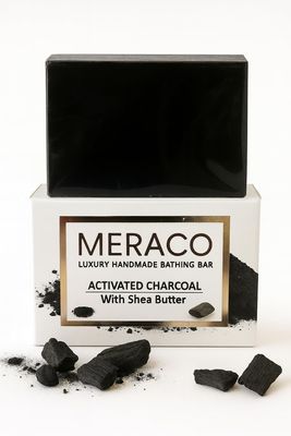 MERACO Activated Charcoal Soap| 99.9% Germ Protection & Deep Cleansing| ( Pack Of 1X 100 gram )Daily Bathing Bar Soap For Men & Women |Ayurvedic & Herbal Handmade Soap For Deep Pores Cleansing & Exfoliation