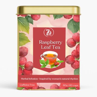 79 Degree Wellness Tea I Premium Blend in Tinbox (60 Gm, Raspberry Leaf Tea)