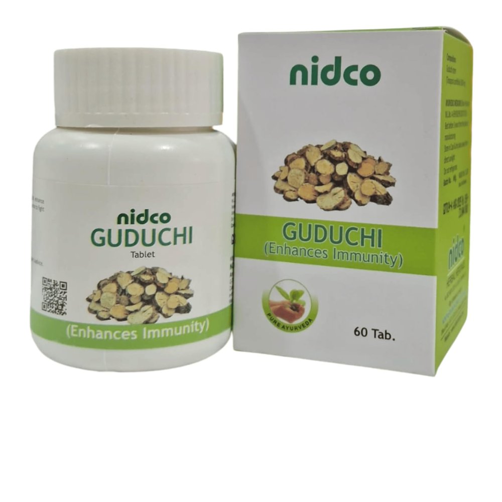 NIDCO Herbal Heritage Guduchi Pure Herbs Giloy Ghan Bati - 60 Tablets | Strengthens Immunity Wellness | 100% Ayurvedic Guduchi Tablets for Seasonal Fever, Acidity, Skin, Detox