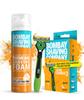 Bombay Shaving Company Vita Charge 3 Razor and Turmeric Shaving Foam Combo | Shaving Razor for Men | Vitamin E Infused Lubra Strip | | Pivot Head for Smooth Glide view 1
