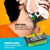 Bombay Shaving Company Vita Charge 3 Razor and Turmeric Shaving Foam Combo | Shaving Razor for Men | Vitamin E Infused Lubra Strip | | Pivot Head for Smooth Glide view 4