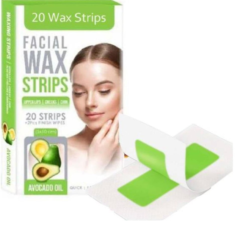 Fozzby 20 PCS Hair Removal Waxing Strips for Eyebrows Face Upper Lip Chin Facial Wax Strips for Home and Salon for Women and Girls