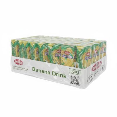 Dellos Banana Drink, Korean Refreshing Beverage, 200ml Pack, Ready to Serve, Vitamin C Enriched, Trending in India Pack of 24