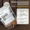 Cureveda Pro-Build Plant Protein Powder | 27g Vegan Protein + 6 Mushrooms | 5.1g BCAA & Digestive Enzymes | Cordyceps, Lions Mane, Reishi, Chaga, Shiitake, Turkey Tail | Chocolate | 500g view 3