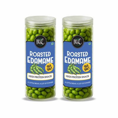 IRIE Roasted Edamame Beans 44g Plant Protein Crunchy Snack - 100g Jar | Sea Salt | Gluten-Free, Oil-Free & Vegan Snack
