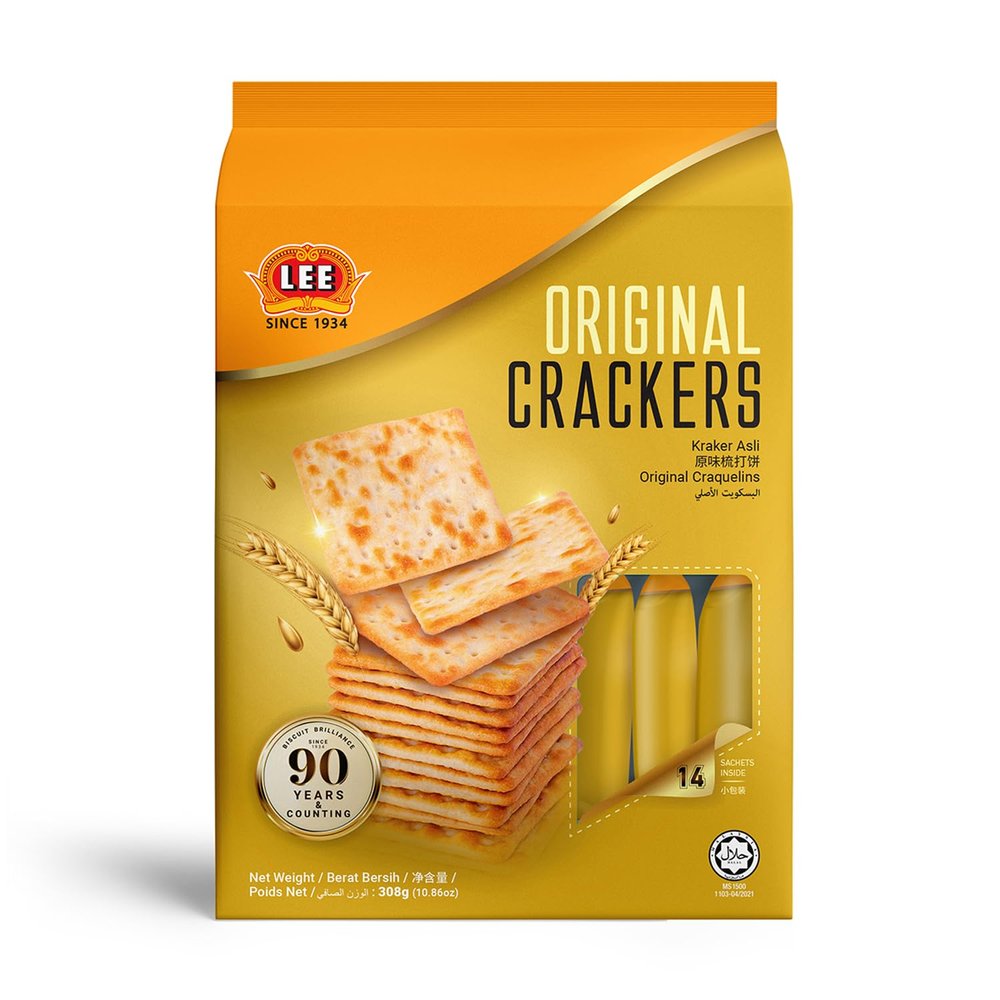 Lee Cracker Original 308g | Crunchy Crackers | Delicious Snack for All Ages | Perfect for Tea Time & Parties