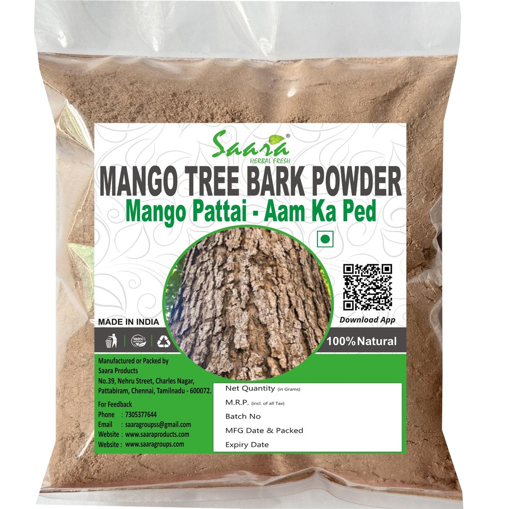 Saara HERBAL FRESH Mango Bark Herbal Powder, 50g | Perfect for Tea & Detox Drinks, Naturally Dried & Ground, 50g