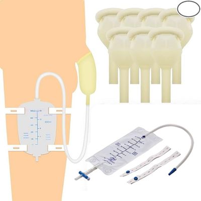 1 Urine Leg Bag 800ml | 7 External Male Catcher Urinal Male ((Large 30MM) (7+1 Kit))