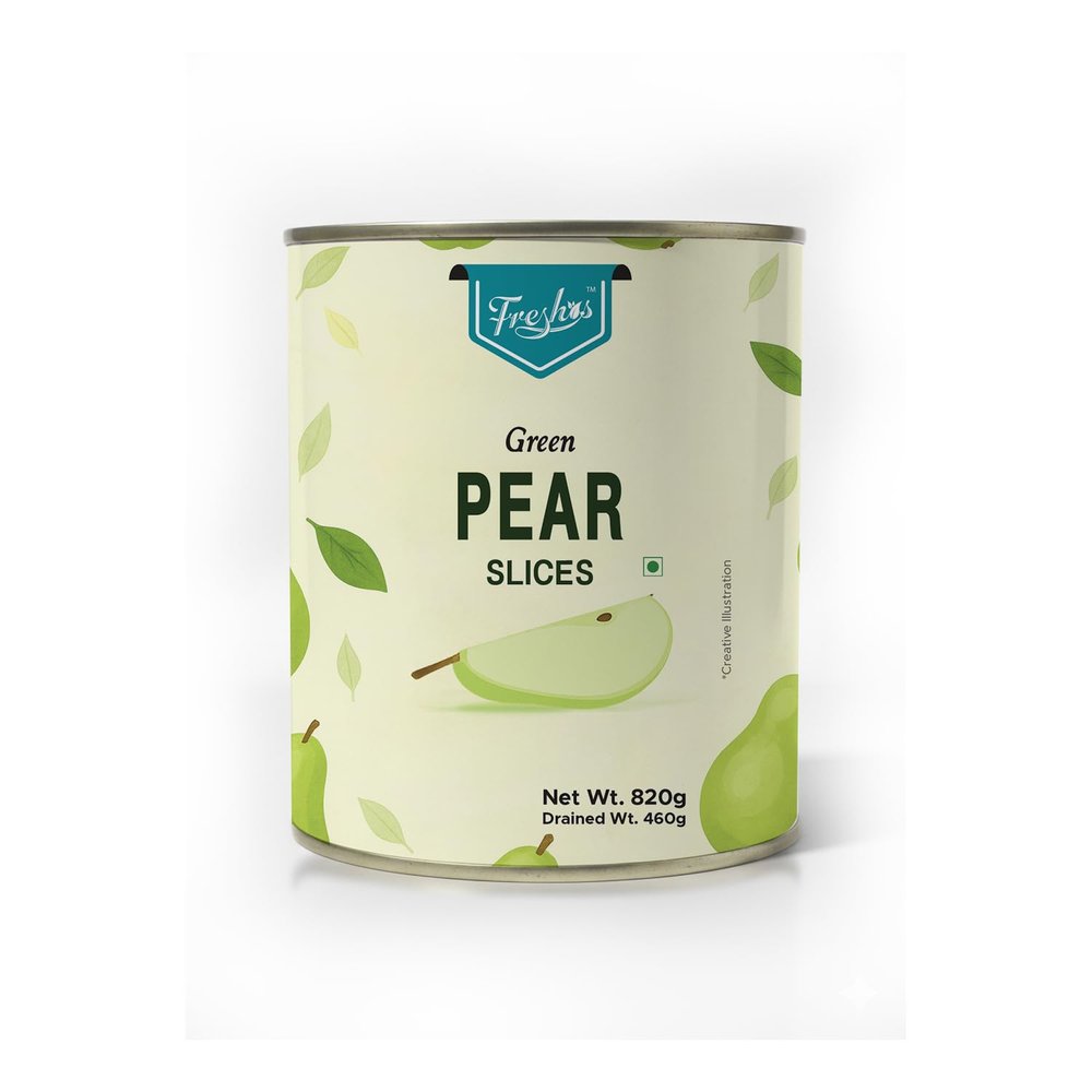 Freshos Green Pear Halves in Syrup 820g Canned Fruit, Juicy & Fresh Taste