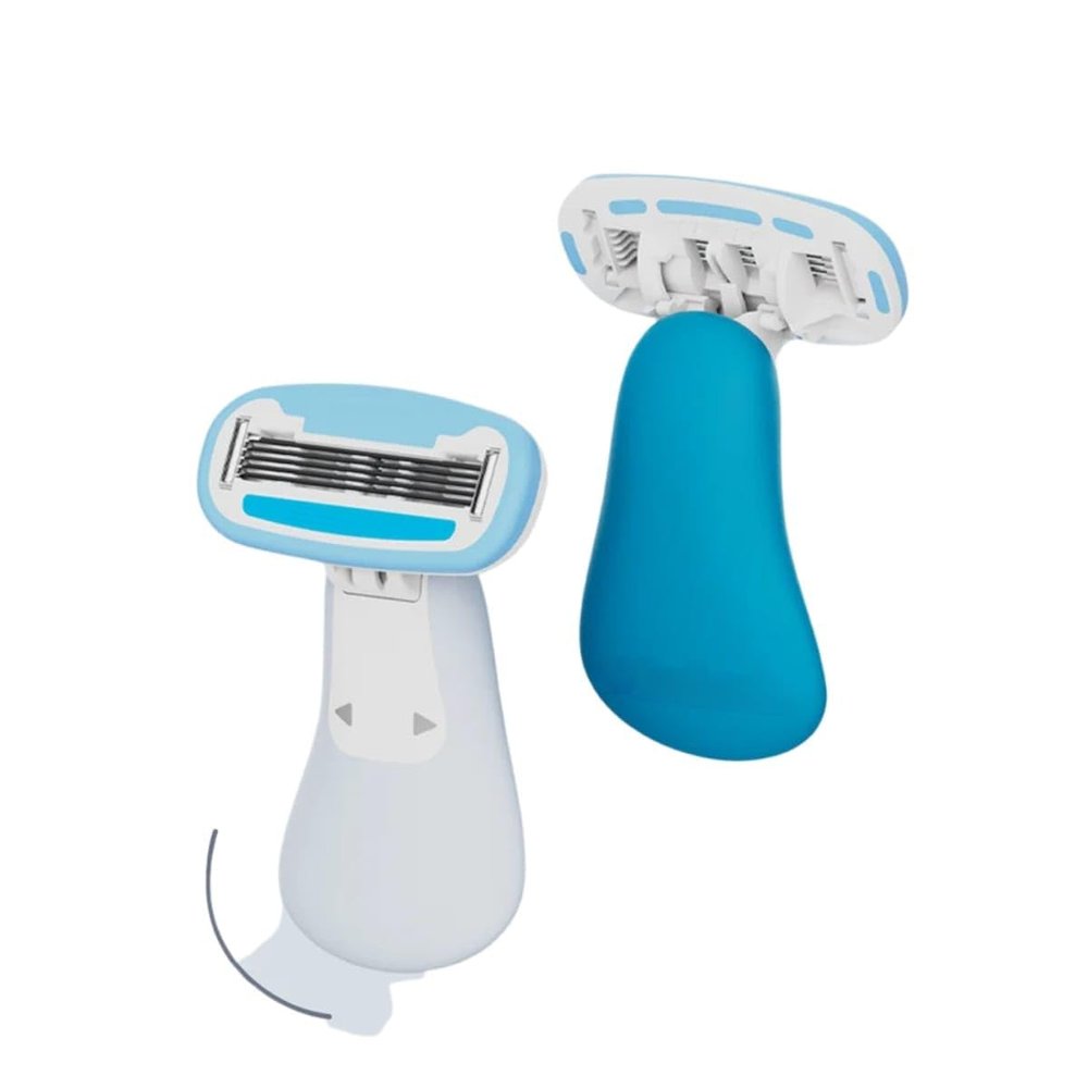 6-Blade Razor with Vitamin E and Aloe Vera, White and Blue