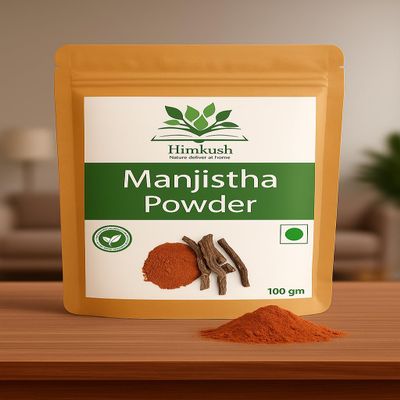 Himkush Pure Manjistha Powder 100g | 100% Natural Rubia Cordifolia | Supports Skin Detox, Radiance & Hair Health | Vegan & Chemical-Free | Himkush Manjistha Powder | Pack Of 100 gm