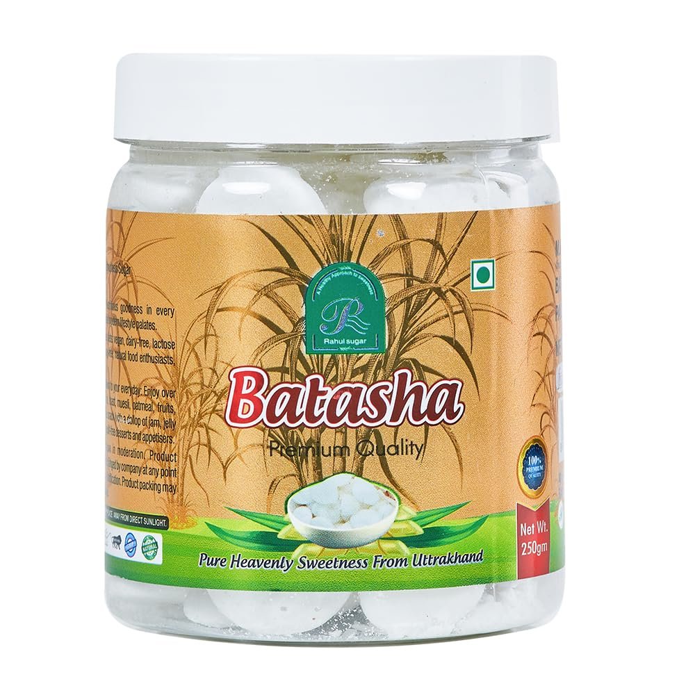 Rahul Sugar Batasha Box | Indian Patasha | Batasha | For Prasad, Festivals, Ceremony, Worship | Sugar Drop Candy I No Added Chemical | No Color Preservatives (Festive Prasad) Pack of 3- (600 Gm)
