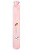 MENOVAS Hot Water Bottle with Soft Cover - Long Hot Water Bag for Period Cramps, Leak-Proof 1L Large Hot Water Bottles with Bag, Natural Rubber + Bed Bottle Fluffy, Gifts for Men Women (Rabbit-Pink) view 1