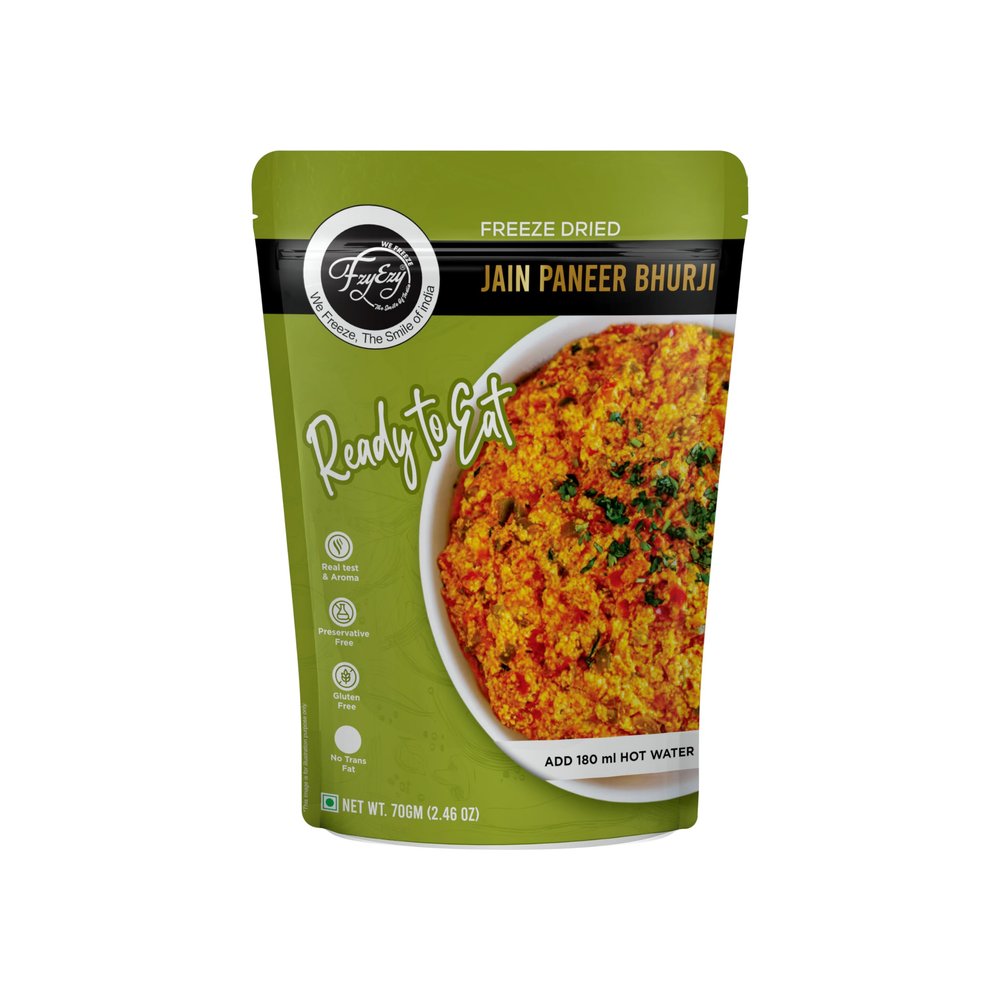 Jain Paneer Bhurji | Freeze Dried | Ready to Eat North Indian Curry | Authentic Jain Recipe  No Onion No Garlic | High Protein Vegetarian Meal | Preservative-Free, Lightweight & Travel Friendly