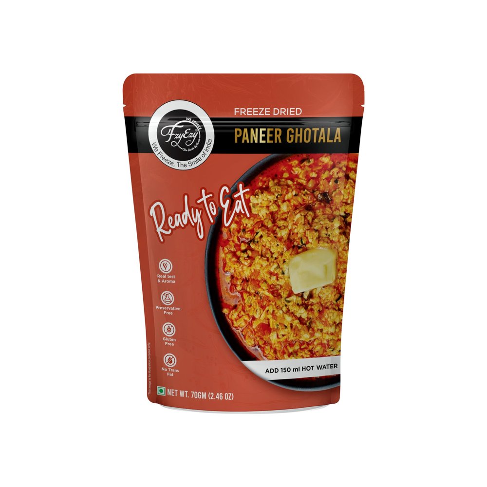 Paneer Ghotala | Freeze Dried | Ready to Eat | Authentic Indian Spicy Curry | Preservative Free, Protein Rich, Gluten Free | Ideal for Travel, Camping, Office, and Instant Meals