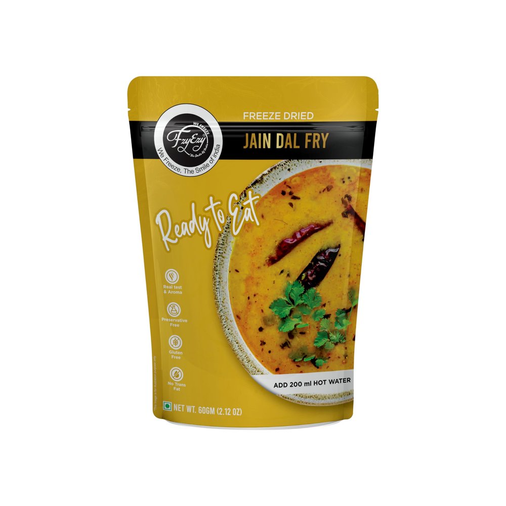 Jain Dal Fry | Freeze Dried | Ready to Eat Indian Meal | Authentic Jain Recipe No Onion No Garlic | Protein-Rich, Home-Style Comfort Food | Preservative-Free, Lightweight & Travel Friendly
