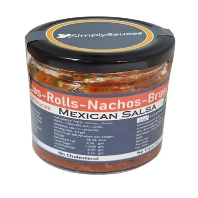 SimplySauces Mexican Hot and Spicy Chilli Oil, 150g Glass Bottle, Vegetarian, Garlic Flavor, Room Temperature Storage