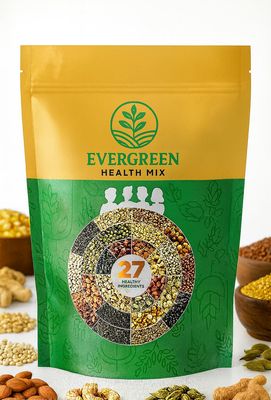 Evergreen Natural Healthmix 500g | 27 Natural Ingredients | Dry Roasted Cereal, Nuts and Multigrain | Breakfast Cereal with Protein and other Important Nutrients