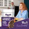 Happilo Chocolate Muesli 450g, 60% Nuts, Seeds and Multigrain, 11 in 1 Power Breakfast, High in Fiber, Protein (Pack of 5) view 4