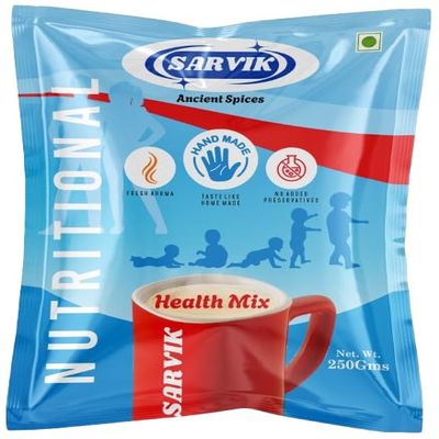 SARVIK Health Mix 250g, All Natural Nutrition Drink with 16 ingredients, Zero Sugar. 100% Natural Nutrition