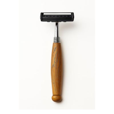 Caneco Eco-Friendly Wooden Razor for Men & Women Reusable Metal Safety Razor with Wooden Grip, Sustainable & Plastic-Free Shaving Razor, Zero Waste Grooming Gift